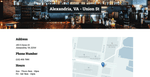 Restaurant page using location data and metadata