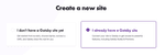 Gatsby Cloud landing page with selected option