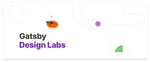 An image of an orange blob with sunglasses hovering above the words "Gatsby Design Labs"