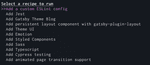 List of recipes to run