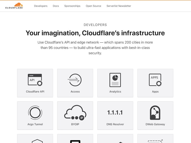 Screenshot of Cloudflare Developer Docs