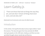 Screenshot of a styled blog post