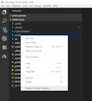 Deploy to Azure storage from right click context menu