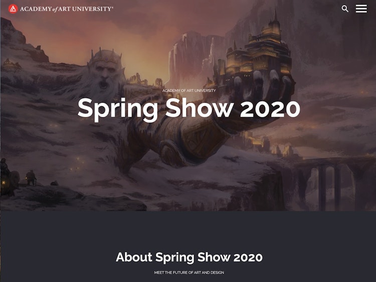 Screenshot of Academy of Art Spring 2020 Show