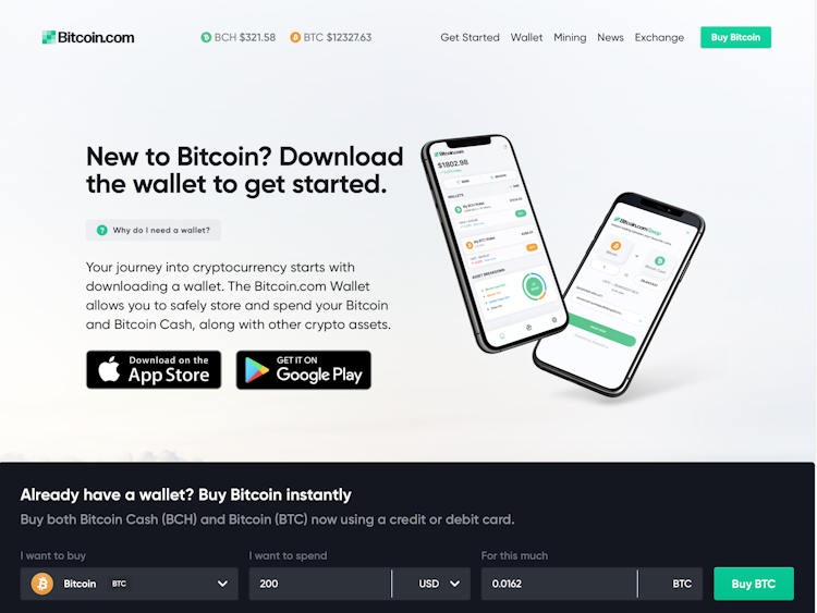 Screenshot of Bitcoin.com