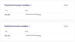 screen shot of environment variables form