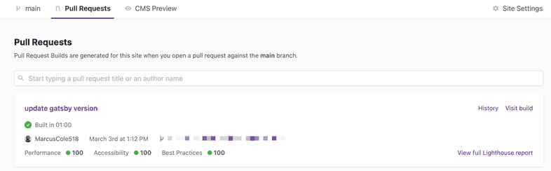 Pull request builds