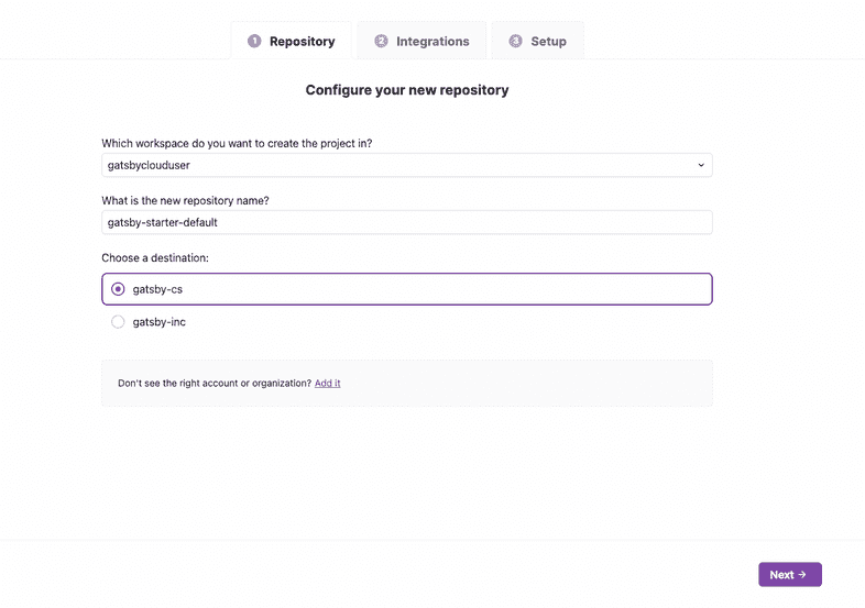 Configure Git repository settings